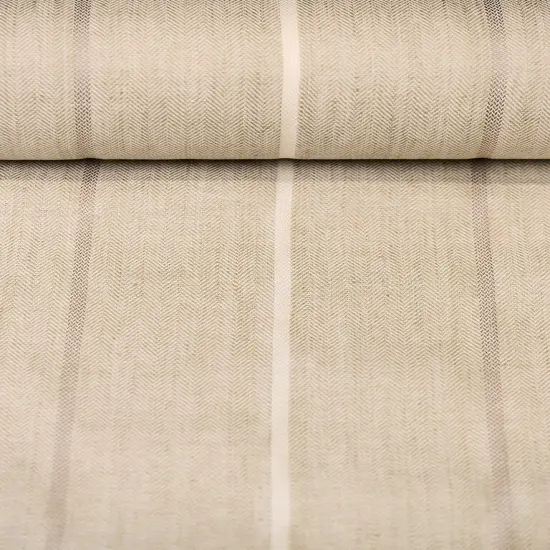 1 Yard Elegant Flax Herringbone Stripe Linen Natural Apparel Fabric 54" Width Ivory {1}