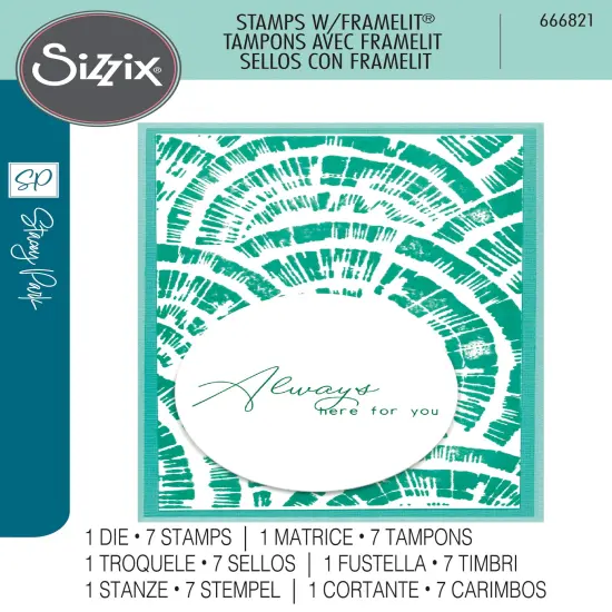 Sizzix A5 Clear Stamps W/Framelits Dies By Stacey Park 7/Pkg-Creative Coordinations, Radiance {1}