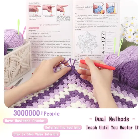 Granny Square Star Blanket Crochet Kit (Purple) {2}