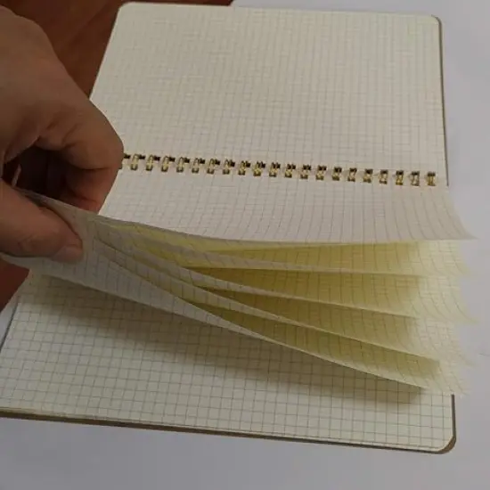 Spiral Notebook A5/Softcover Spiral Journal, Square Grid Pages, 50 Sheets (100 Pages), 8.45" x 5.8", Brown, 20 Pack {3}