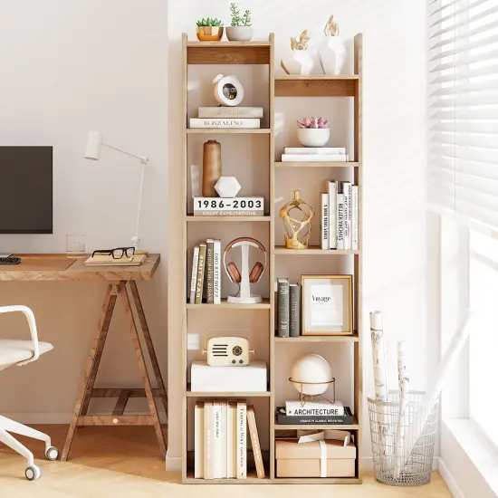 11-Tier Modern Bookcase with Anti-Tipping Kits and Open Storage Shelves Natural {2}