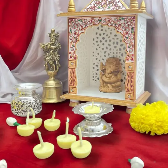 Pure Cow Ghee Wicks for Pooja Buffalo Diya Batti 35 Min Burning Time Butter Cotton Wick for Home Temple Pujan Readymade Wax Free Ghee Diya Jyot Diwali Wick Housewarming Return Gifts {3}