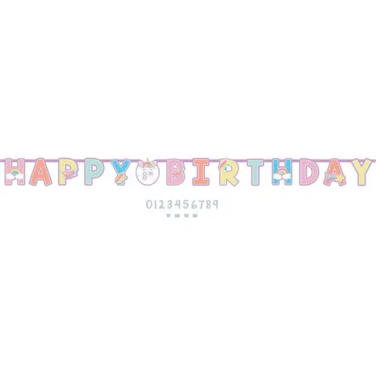 Unicorn Party "Add an Age" Happy Birthday Banner - 10.75ft x 10" {1}