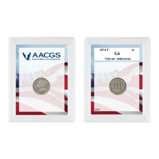 Three Cent Nickel Graded G6 by AACGS {1}