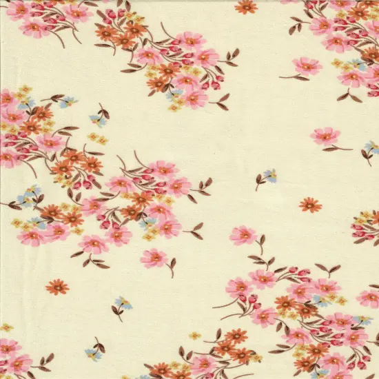 1 Yard 100% Polyester CEY Floral/Flower Print Fabric, 58/59" Wide BEIGE {7}