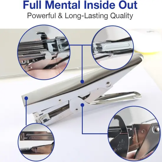 Stapler Heavy Duty with 1000 Staples and Staples Remover Set 20 Sheets Desktop Office Work Student Teacher Large Capacity No Jam Professional Standard 24/6 Metal {4}