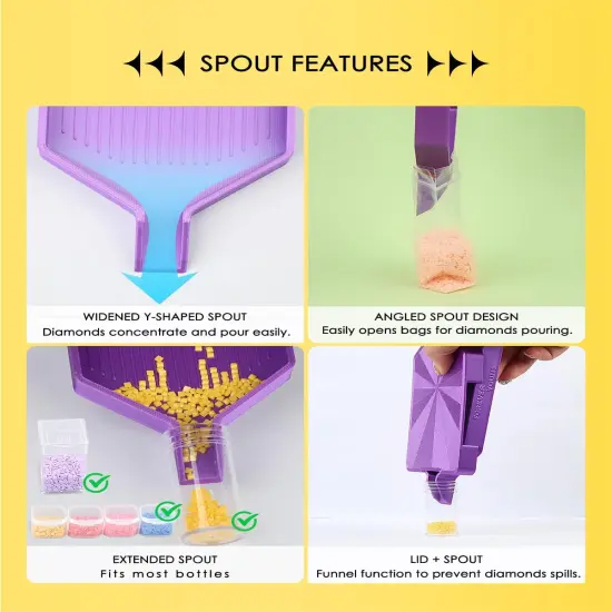 Silky Diamond Painting Tray with Lid, Diamond Painting Accessories, Diamond Art Tray with Prismatic Shine Lid, Diamond Art Accessories and Tools for 5D Diamond Painting Beads, Silky Sapphire {4}