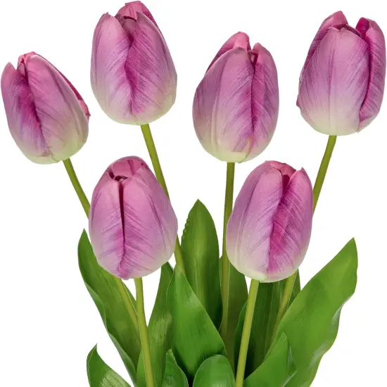 23" Fake Tulip Flowers Artificial Violet Tulips Long Stem Faux Flower, Silk Flower D&eacute;cor for Floral Arrangement Home Farmhouse Wedding Decoration {1}