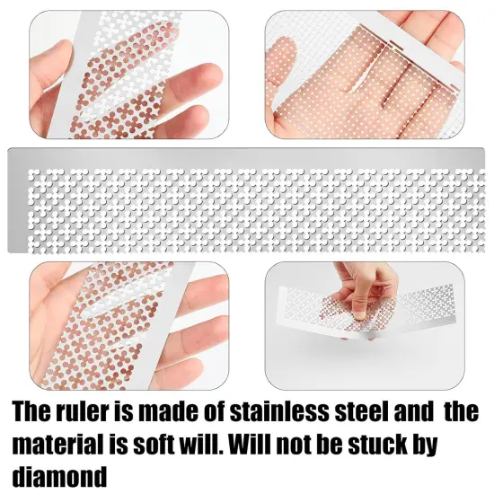 3 Pcs Diamond Painting Rulers Stainless Steel Art Rulers 5d Diamond Drawing Tool Accessories DIY Drawing Tools with 216 699 1020 Blank Grids 2 Pcs Painting Fix Tools for DIY Art Crafts {3}