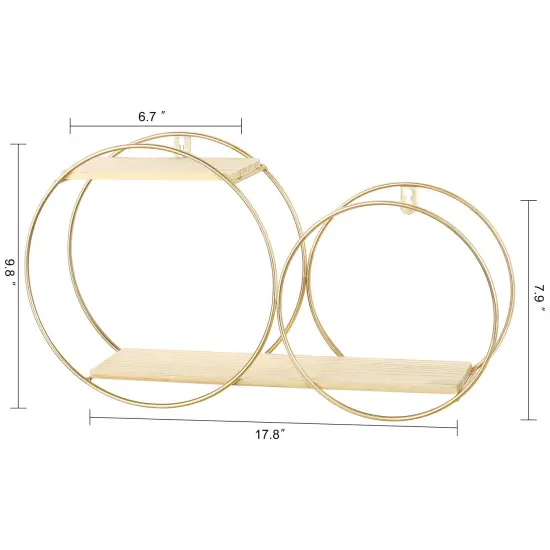 Floating Shelves Circular Metal Hold Plants Photos Home Decor Ornaments {2}