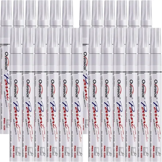 White Paint Pens Permanent Markers 24 Pcs, Oil Based Paint Markers Set, Quick Drying, Waterproof {1}