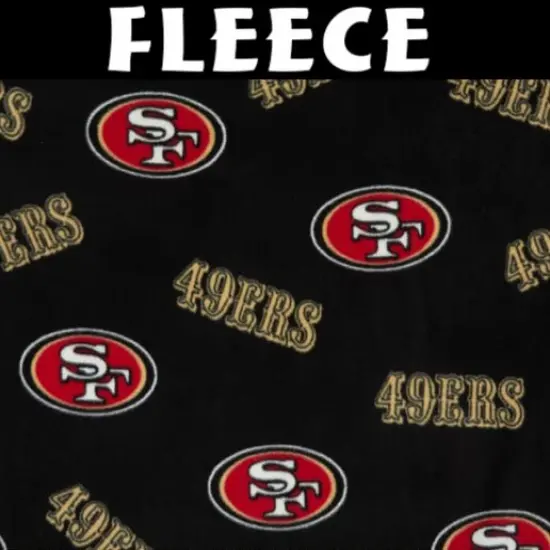 Licensed NFL San Francisco 49ers Fleece Black 70406D Fabric by the Yard {1}