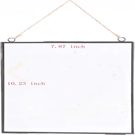 Glass Frame for Pressed Flowers, Wall Floating Brass Picture Frame for Pressed Flower, 11 x 8 Inch Large Copper Double Glass Photo Frame, Hanging Frame for Artwork Certificate Display(Black) {2}