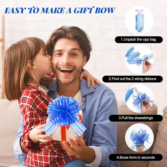 Pull Bows for Gift Wrapping, Large, Organza, 6 Inches, 8 Pieces (Multicolour) {2}