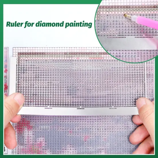 3Pcs Stainless Diamond Pasted Drawing Ruler Steel 5D Drawing Mesh Ruler with Fix Tools 240 520 1020 Blank Grids for Full Drill or Partial Drills DIY Art Crafts Diamond Painting Kits {3}