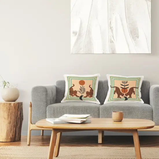 Stupell Industries Boho Symmetrical Wild Cats 2pc Decorative Printed Throw Pillow Set Design by Melissa Wang, 18 x 7 x 18 {2}