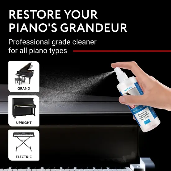 IMPRESA 8 oz Grand Piano Cleaner Spray - High Gloss Piano Surface Cleaning Supplies Kit {2}