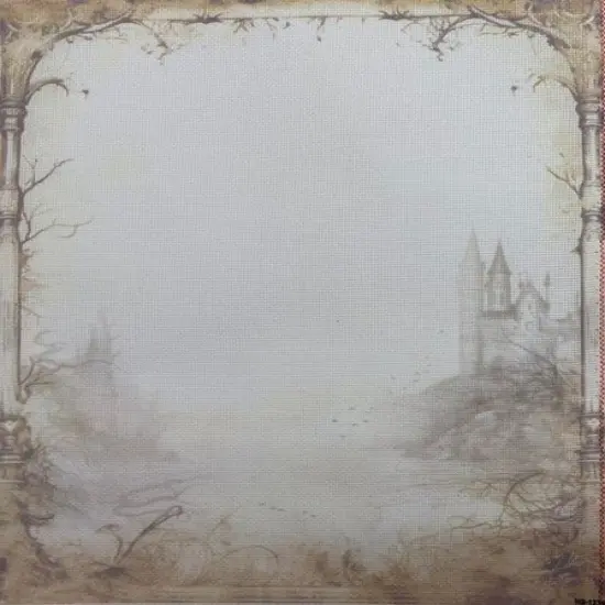 Enchanted Frame Designer Printed AIDA Fabric. Canvas for embroidery with an applied backgroundKF-1279A {1}