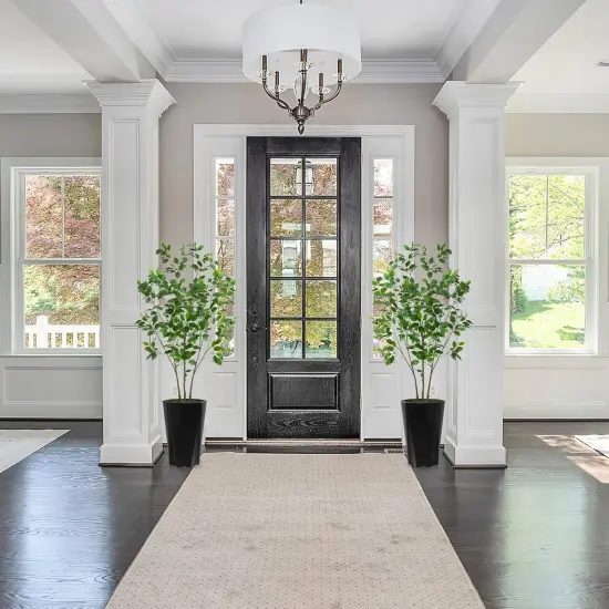 Artificial Ficus Tree 5FT - Faux Plant with Black Diamond Planter - Tall Fake Tropical Ficus Floor Plant Potted - Artificial Silk Tree for Home Office Living Room Decor Indoor {3}