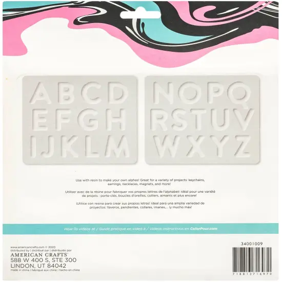 American Crafts Color Pour Resin Mold-Alphabet {3}