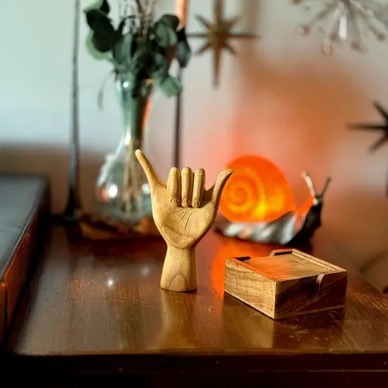 Hang Loose Wooden Hand Sculpture &ndash; Relaxed Vibes Decor {7}