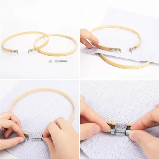 Embroidery Hoops Set 5inch Adjustable Bamboo Circle Cross Stitch Hoop Round Ring,for Embroidery,Cross Stitch {3}