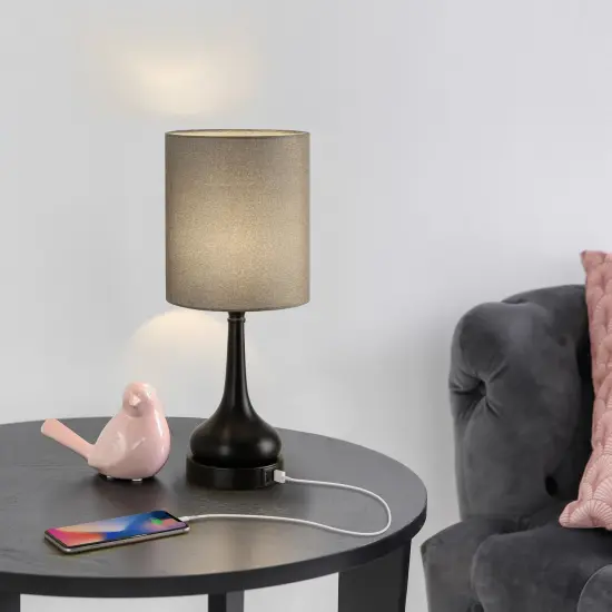 2PCS Table Lamp Bedside Lamp Touch Control 2 USB Ports for Bedroom Living Room {6}