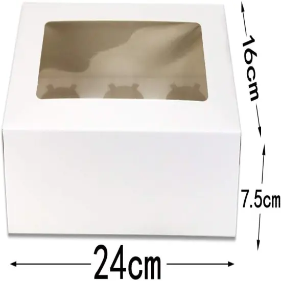 20Pack White Cupcake Boxes with Inserts 6 Holders,White Standard Bakery Boxes with Pvc Window,Cupcake Containers Bakery Cake Box,Auto-Popup Cupcake Containers Carriers Bakery Cake Box(9x6x3inch) {2}