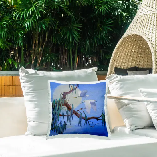 Stupell Industries Shining Moon & Birds Outdoor Printed Throw Pillow Design by Floy Zittin, 18 x 7 x 18 {2}