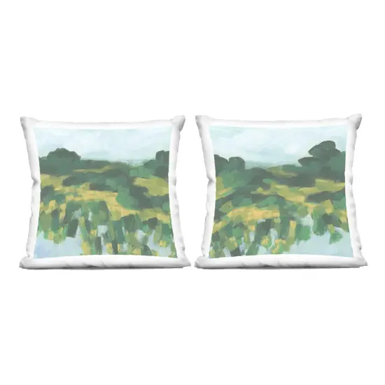 Stupell Industries Reflecting Green Nature 2pc Decorative Printed Throw Pillow Set Design by June Erica Vess, 18 x 7 x 18 {1}