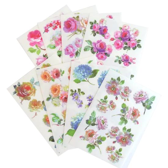 Hydrangea and Rose Rub On Transfers {2}