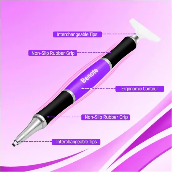 Diamond Art Painting Pen, Upgrade Dual Rubber Metal Screw In Tip Round And Square Drill Pen {5}