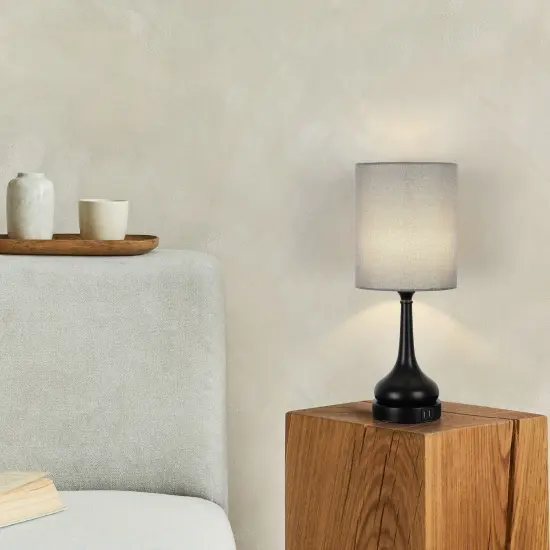 2PCS Table Lamp Bedside Lamp Touch Control 2 USB Ports for Bedroom Living Room {4}