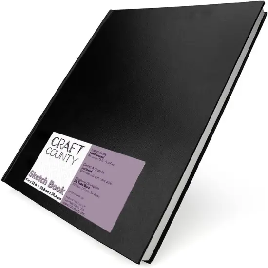 9&rdquo; x 12&rdquo; Dry Media Sketchbook &ndash; Hard Bound Sketchbooks Holding 80 Sheets of Premium 75 lb. (110 GSM) Paper {1}