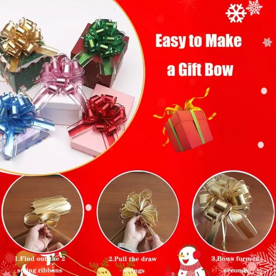 6 Pcs 6inch Pull Bow Christmas Gift Wrapping Pull Bow for Gifts Wrapping Party Birthday Holiday Gift Boxes Bow Basket Packaging Bows for Valentine's Day Presents Flower Decorations {3}