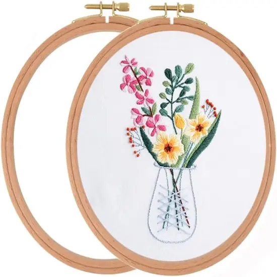 Wooden 9Inch Embroidery Hoops,2 Pieces Natural Beech Wood Embroidery Frame, Decorative Hanging Cross Stitch Hoops Frames for Christmas Embroidery Supplies {1}
