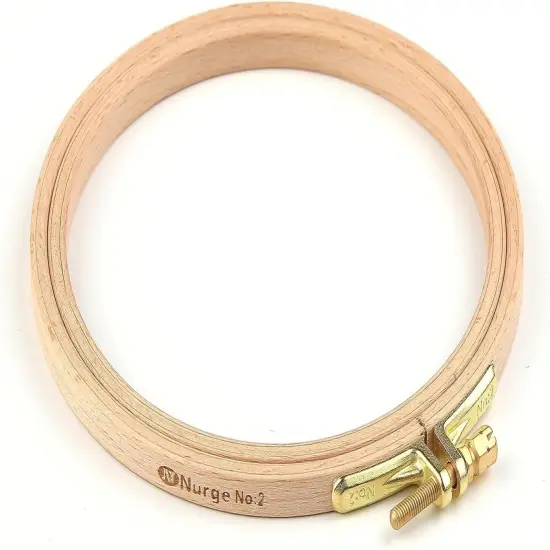 4Inch, 5Inch and 6 Inch (1 Piece of Each Size) Premium Beech Wood Gold Clasp Embroidery Hoop {3}