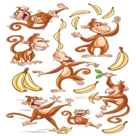 Sticko Dancing Monkeys Glitter Stickers {1}