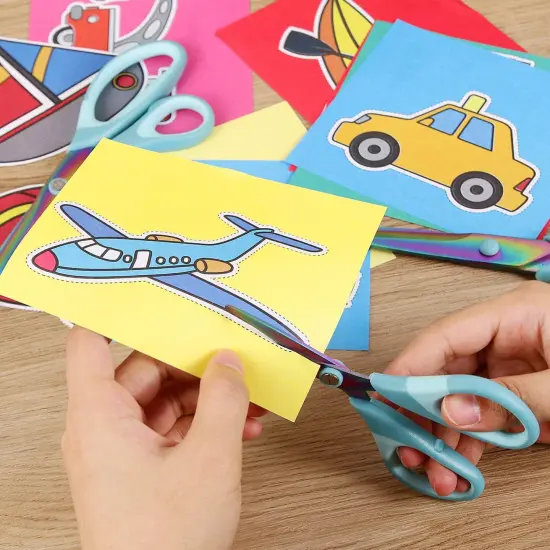 Scissors All Purpose, Sharp Titanium Blades Shears, Rubber Comfort Grip Handle, Multipurpose scissors 3 pack, Great for Office, Fabric, Craft, Sewing, Arts, School and Home Supplies, Blue {5}