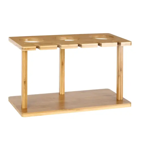 Wood Wine Rack And Wine Glass Holder Bottle Storage Stand Holder for Bar Kitchen {3}