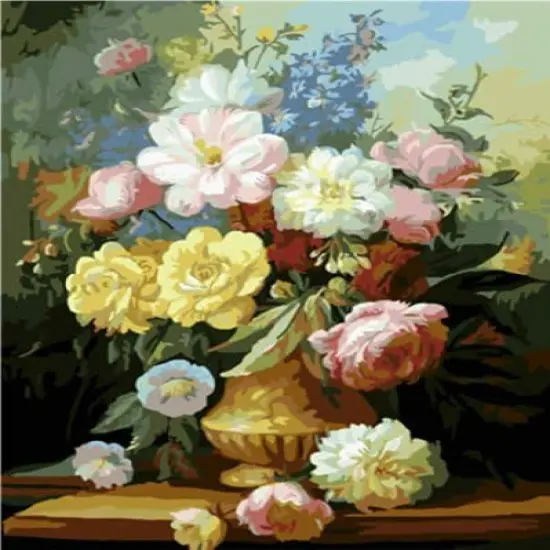 DIY Oil Painting Paintworks Paint by Number for Kids and Adults (16''Wx20''L , Peony Flower) {1}