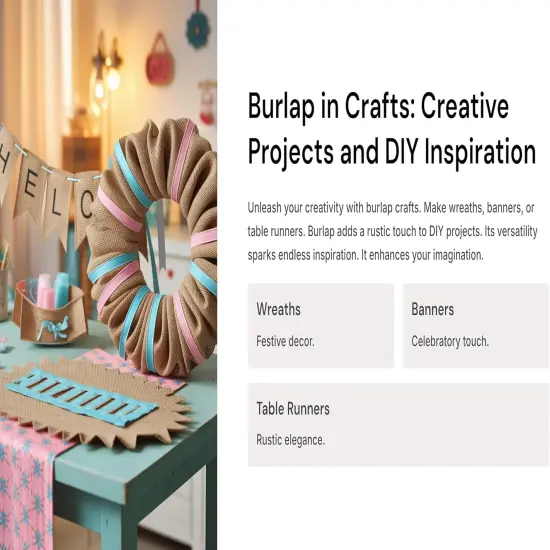 Natural Burlap Fabric Roll | Wide Jute Cloth for Arts & Crafts | FabricLA {5}