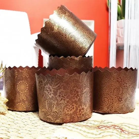 12 oz Panettone Paper Mold | 12 Pack | Easter Bread Paper Mold Paska Mold Kulich - Easter Bread Forms - Non Stick Panettone Mold Baking Cups - Paper Baking Molds W 4.33 x H 3.35-in {4}