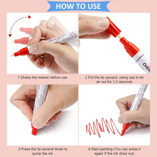 Paint Pens Paint Markers - White Permanent Markers 8 Pack, Oil Based Waterproof Quick Dry Medium Tip Marker Pen {5}