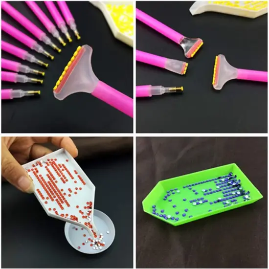 Set of 12 Diamond Painting Pen with 3 Drill Size 5D Diamond Embroidery Pen Correction Pen {4}