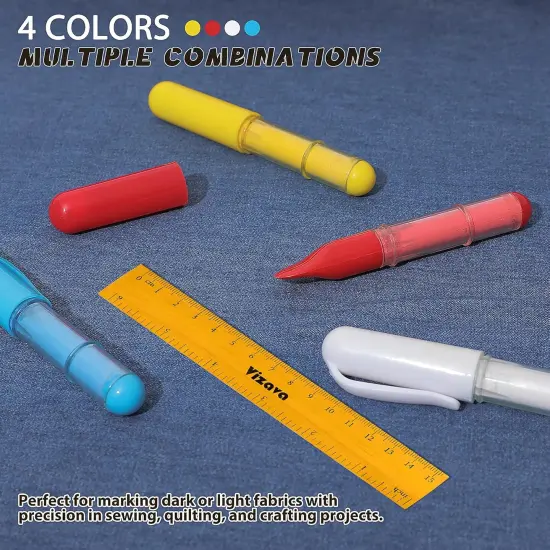 Fabric Chalk Markers for Sewing (Red & Yellow & Blue & White) {5}