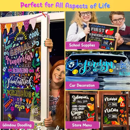 Fine Tip Liquid Chalk Markers for Bhalkboard (Multicolor) {4}