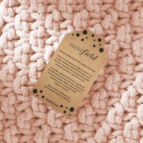 Casafield Pouf Ottomans, Cotton Knit Foot Stools, Boho Floor Pouffes for Living Room, Bedroom, Home Office {4}