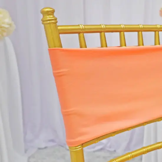 10 Pieces Soft Apricot or Peach Stretch Spandex Chair Bands 7 x 13 Inches {5}
