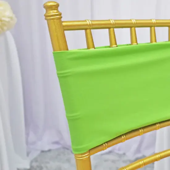 10 Pieces Apple Green Stretch Spandex Chair Bands for Banquet Chairs 7 x 13 Inches {5}